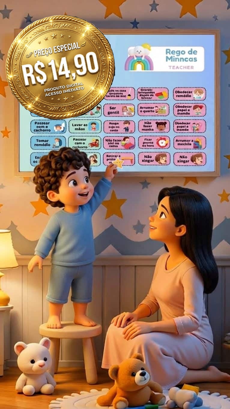 Kit Rotina Mágica - 4 Quadros de Rotina Infantil